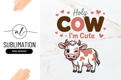 Cute Cartoon Cow Sublimation Graphic Product Image 1