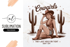 Cowgirl Vector Desert Landscape Sublimation Png Product Image 1