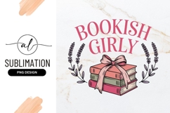 Bookish Girly Stack With Lavender Sublimation Png Product Image 1