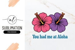 Hibiscus Flowers Graphic Design Aloha Sublimation Png Product Image 1