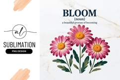 Bloom Definition Pink Daisy Sublimation Png Product Image 1