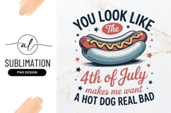 Fourth Of July Hot Dog Design Sublimation Png Product Image 1