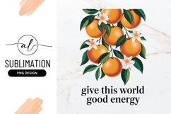 Orange Branch With Flowers Sublimation Design Product Image 1