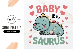 Sleeping Baby Saurus Cute Dinosaur Illustration Product Image 1