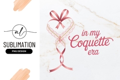 Coquette Era Design With Pink Ribbon And Lace Sublimation Product Image 1