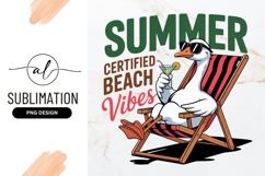 Summer Beach Goose With Cocktail Relaxation Illustration Product Image 1