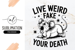 Rat Illustration With Live Weird Fake Death Text Product Image 1