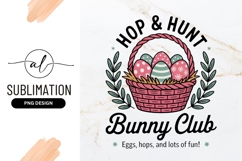 Easter Basket With Eggs Bunny Club Sublimation Design Product Image 1