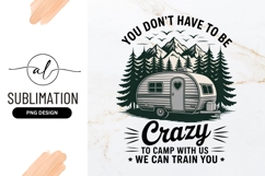 Camping Trailer With Mountains Sublimation Png Design Product Image 1