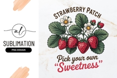 Fresh Strawberries With Flowers And Leaves Artwork Product Image 1