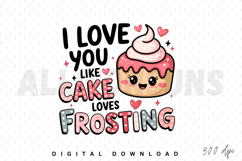 cute, cupcake, cartoon, vector, valentine, print, i love you, cake, loves, frosting, pink, heart, kawaii, love, sweet, bakery, dessert, funny, food, holiday, happy, design, illustration, art, graphic, clip art, adorable, festive, baking, confection, pastr
