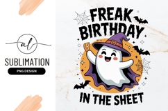 Cute Halloween Ghost Freak Birthday Sublimation Design Product Image 1
