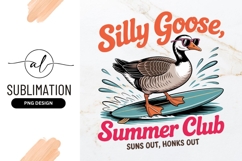 Surfing Goose Summer Club Sublimation Design Vector Product Image 1
