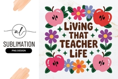 Living That Teacher Life Apple Flowers Design Product Image 1