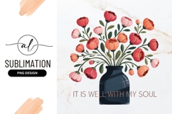 Floral Arrangement With Quote Sublimation Png Product Image 1