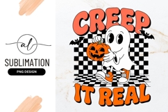 Spooky Halloween Ghost With Pumpkin Sublimation Png Product Image 1