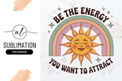 Retro Sun Rainbow Positive Energy Sublimation Png Product Image 1