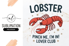 Lobster Lover Club Graphic Sublimation Png Product Image 1