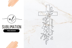 Floral Cross Design Sublimation Png File Product Image 1