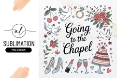 Wedding Celebration Doodles Sublimation Png Art Product Image 1