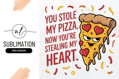 Funny Pizza Slice Stealing Heart Sublimation Png Product Image 1