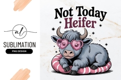 Cute Cow With Heart Glasses Sublimation Png Product Image 1