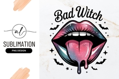 Bad Witch Lips Halloween Spooky Galaxy Sublimation Design Product Image 1