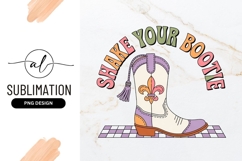 Groovy Mardi Gras Boot Shake Your Bootie Sublimation Product Image 1