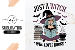 Bookish Witch Sublimation Halloween Vector Sublimation Art Product Image 1
