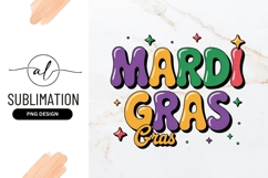 Colorful Mardi Gras Typography Sublimation Png Design Product Image 1