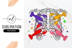 Colorful Lobsters Ribcage Sublimation Png Illustration Product Image 1