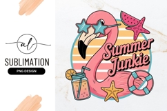 Summer Junkie Flamingo Beach Vibes Sublimation Png Product Image 1