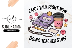 Busy Teacher Desk Scene Sublimation Png Product Image 1