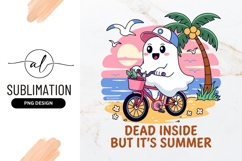 Ghost Rides Bike On Summer Beach Sublimation Product Image 1