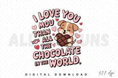valentines day, puppy, dog, chocolate, heart, love, cartoon, cute, sweets, candy, kawaii, pink, vector, graphic, illustration, design, typography, text, lettering, message, quote, i love you, adorable, happy, valentine, cartoon dog, chocolate bar, chocola