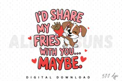 Cute Dog Sharing Fries Funny Food Lover Graphic Design Image Product Image 1