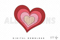 Heart With Layered Design In Shades Of Pink And Red Product Image 1