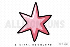 Pink Star Icon Cartoon Style Clip Art For Decoration Product Image 1