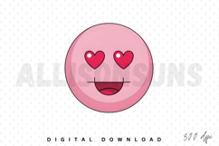 Pink Emoji With Heart Eyes Representing Love And Positive Product Image 1