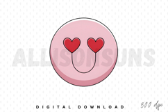 Cute Pink Emoji With Heart Eyes For Valentines Day Design Product Image 1