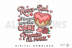 Roses Are Red I Love You More Than Cake Illustration Product Image 1