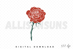 Red Rose Illustration On White Seamless Background Vector Product Image 1