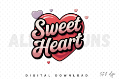 Sweet Heart Text Design With Hearts For Valentines Day Product Image 1