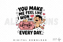 Cute Kawaii Cartoon Love You Make Me Feel Like Lottery Product Image 1