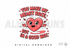 Cute Cartoon Heart Valentine Illustration With Romantic Product Image 1