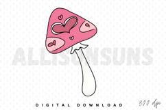 mushroom, toadstool, hearts, pink, illustration, digital art, cute, fantasy, kawaii, whimsical, clip art, vector, design, graphic, fairytale, love, valentine, magical, cartoon, children, background, white, symbol, drawing, hand drawn, isolated, sweet, sim