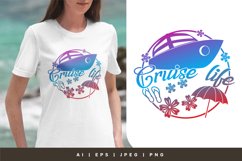 Cruise Life, Summer Circle in Gradient Color for Sublimation Product Image 1