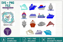 Cruise Ship Set 03 Sayings Bundle SVG Cut File Sublimation Product Image 1