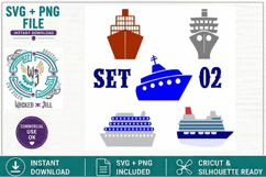 Cruise Ship Bundle of 20 Nautical SVG Cut File Sublimation Product Image 3