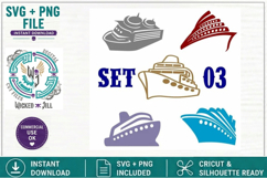 Cruise Ship Bundle of 20 Nautical SVG Cut File Sublimation Product Image 4